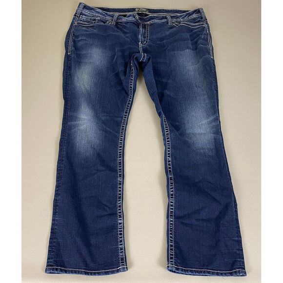 Silver Jeans Tuesday‎ Baby Boot Cut Jeans Women's Size 24 x 31 Dark Wash Denim - Picture 1 of 11